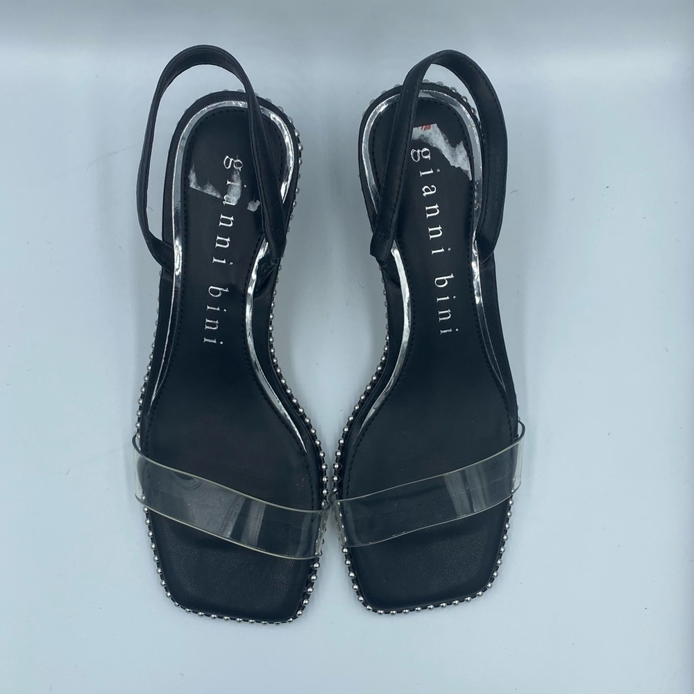 Gianni Bini Black Slingback Heels with Clear Strap